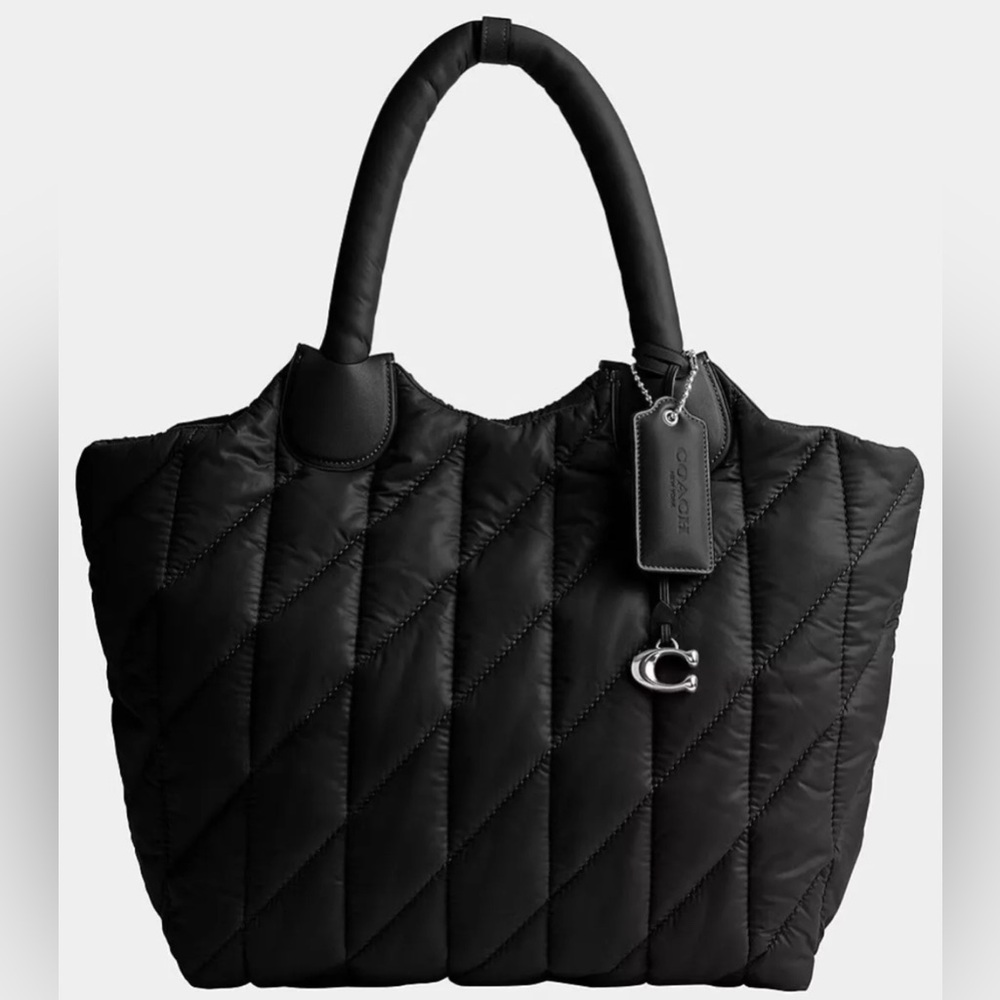 Coach Iris Puffer Tote in Black Authentic New with Tag Was $295